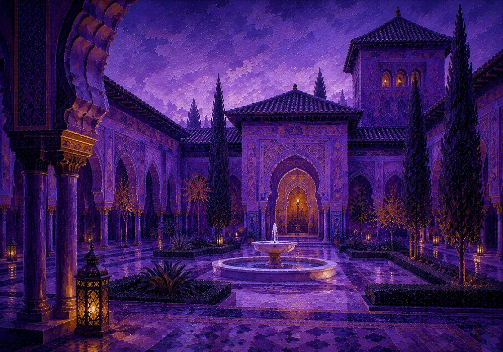 Moorish Reverie Moorish Architecture Wall Art Moorish Plum Art Print