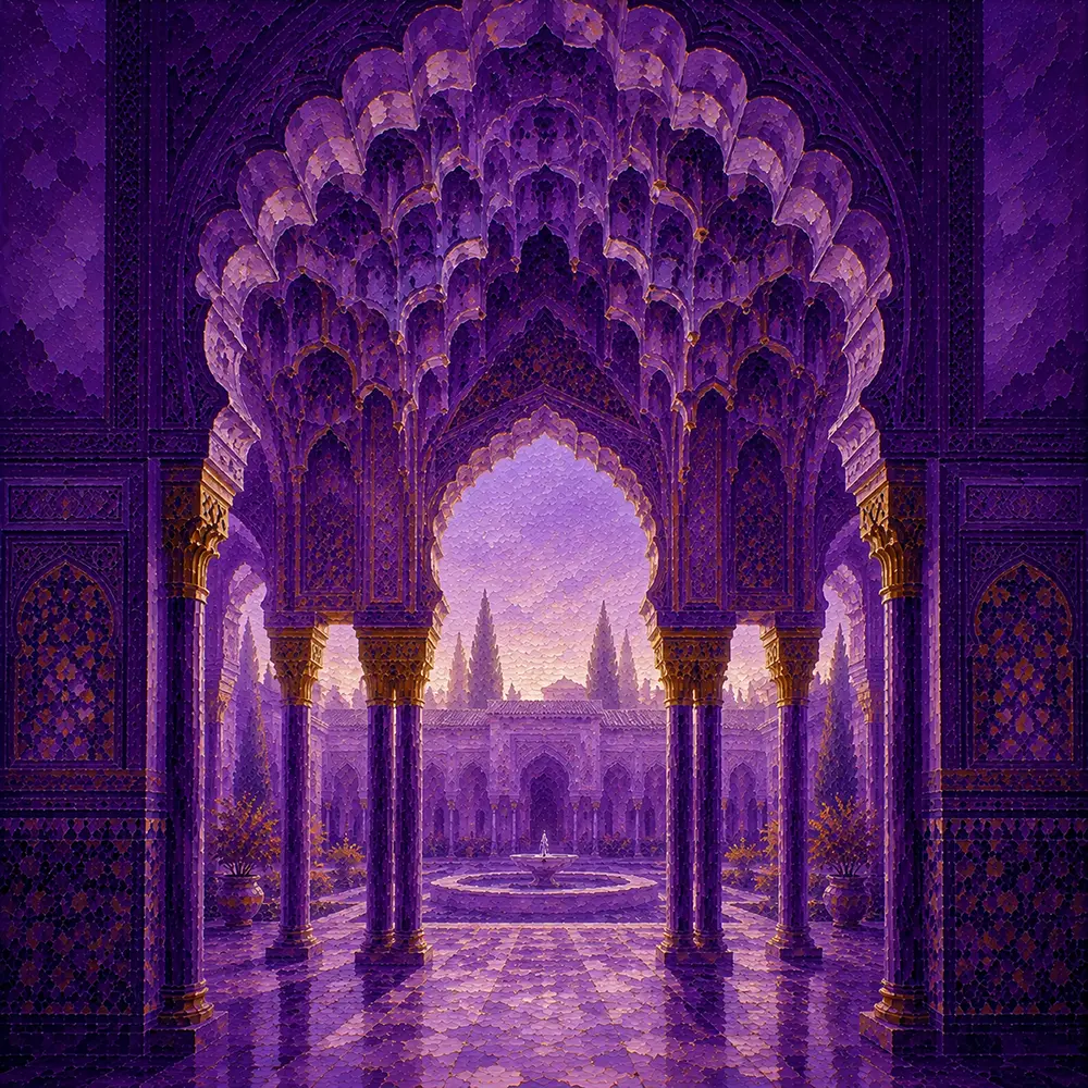 Moorish Stillness Moorish Architecture Wall Art Moorish Plum Art Print