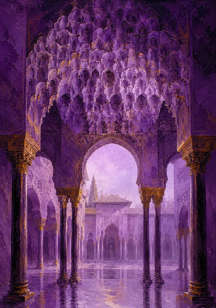 Moorish Threshold Moorish Architecture Wall Art Moorish Plum Art Print