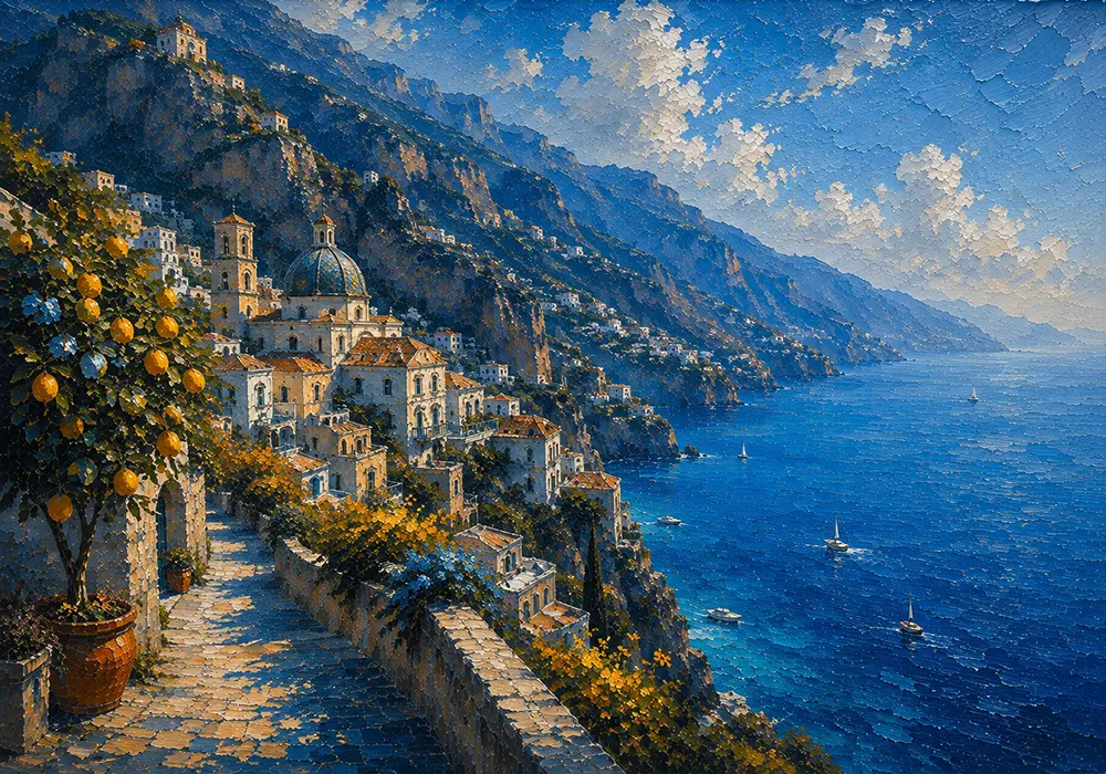 Amalfi Horizon Amalfi Coast Wall Art Amalfi Azure Art Print