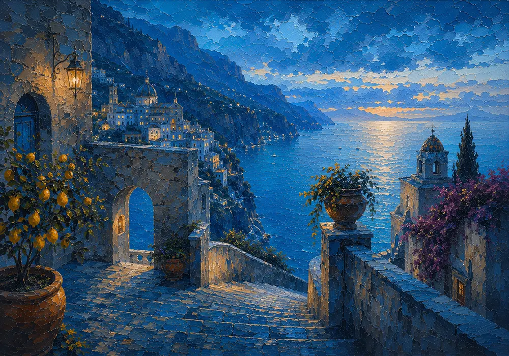 Amalfi Reverie Amalfi Coast Wall Art Amalfi Azure Art Print