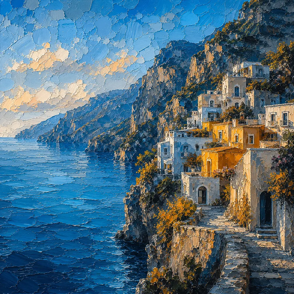 Amalfi Study Amalfi Coast Wall Art Amalfi Azure Art Print
