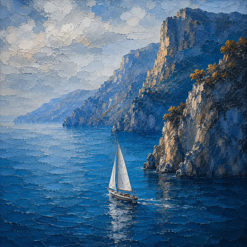 Amalfi Emblem Amalfi Coast Wall Art Amalfi Azure Art Print