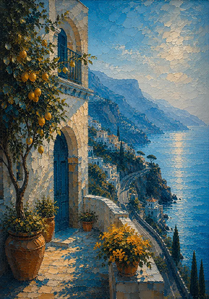 Amalfi Threshold Amalfi Coast Wall Art Amalfi Azure Art Print