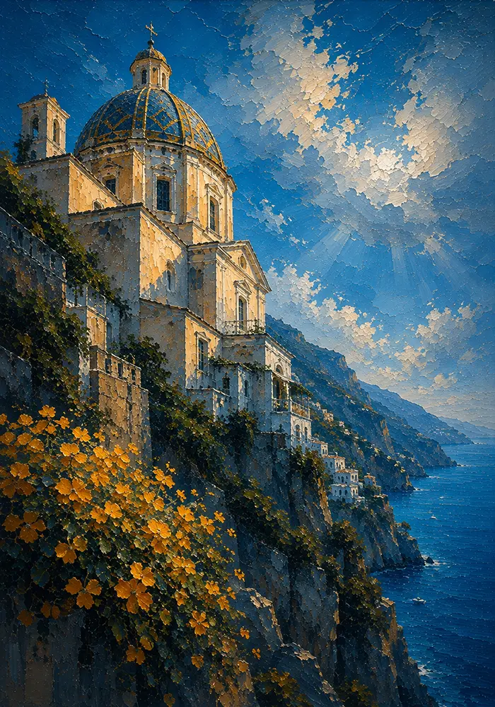 Amalfi Spire Amalfi Coast Wall Art Amalfi Azure Art Print