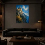 Premium Wall Art Dikey Html Edition – CP-IT-AA-V-003 shown in a warm modern interior