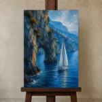 Premium Wall Art Dikey Html Edition – CP-IT-AA-V-005 displayed on a studio easel