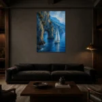 Premium Wall Art Dikey Html Edition – CP-IT-AA-V-005 shown in a warm modern interior