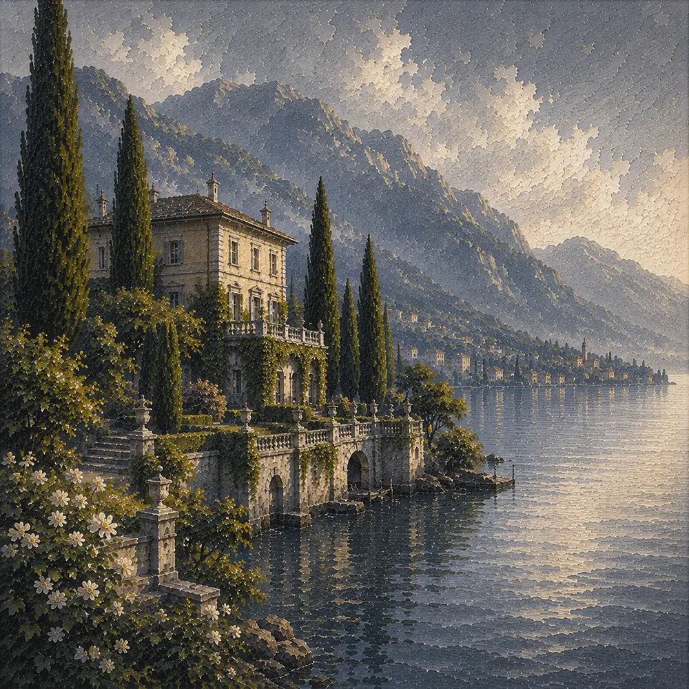 Como Study Lake Como Wall Art Como Mist Art Print