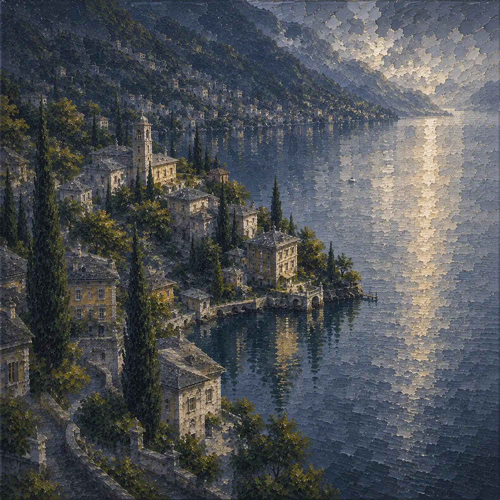 Como Constellation Lake Como Wall Art Como Mist Art Print