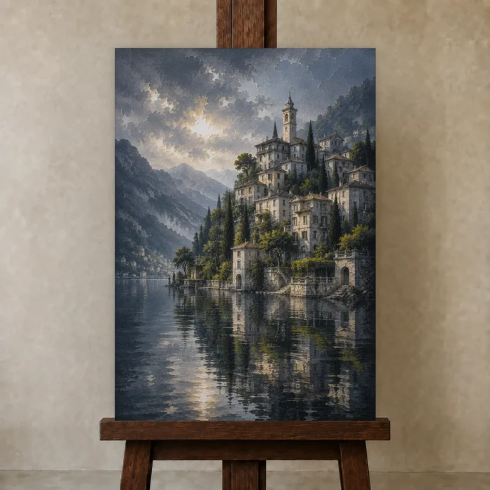 Premium Wall Art Dikey Html Edition – CP-IT-LCS-V-003 displayed on a studio easel