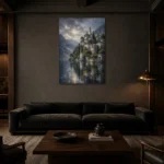 Premium Wall Art Dikey Html Edition – CP-IT-LCS-V-003 shown in a warm modern interior