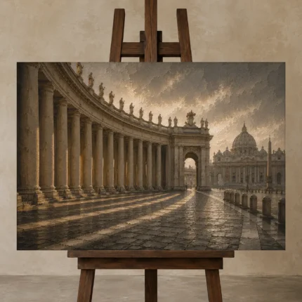 Premium Wall Art Yatay Html Edition – CP-IT-RG-H-001 displayed on a studio easel