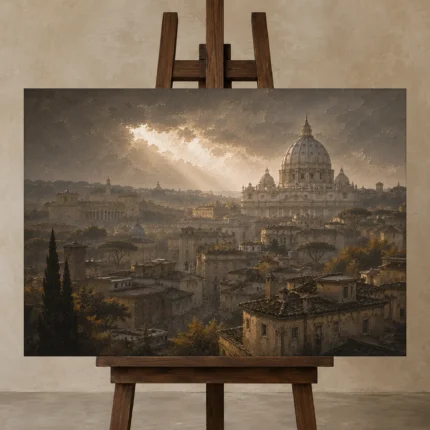 Premium Wall Art Yatay Html Edition – CP-IT-RG-H-003 displayed on a studio easel
