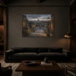 Premium Wall Art Yatay Html Edition – CP-IT-RG-H-004 shown in a warm modern interior