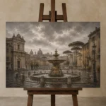 Premium Wall Art Yatay Html Edition – CP-IT-RG-H-005 displayed on a studio easel
