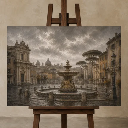 Premium Wall Art Yatay Html Edition – CP-IT-RG-H-005 displayed on a studio easel