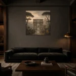 Premium Wall Art Kare Html Edition – CP-IT-RG-S-002 shown in a warm modern interior
