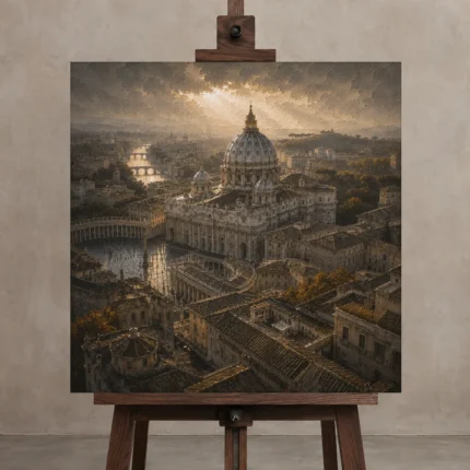 Premium Wall Art Kare Html Edition – CP-IT-RG-S-003 displayed on a studio easel