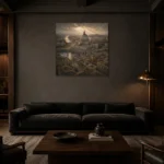 Premium Wall Art Kare Html Edition – CP-IT-RG-S-003 shown in a warm modern interior