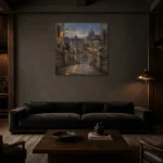 Premium Wall Art Kare Html Edition – CP-IT-RG-S-004 shown in a warm modern interior