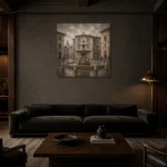 Premium Wall Art Kare Html Edition – CP-IT-RG-S-005 shown in a warm modern interior