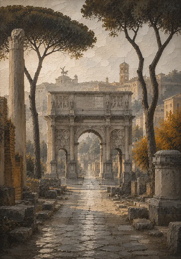 Roman Threshold Rome Wall Art Roman Travertine Art Print