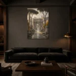 Premium Wall Art Dikey Html Edition – CP-IT-RG-V-002 shown in a warm modern interior