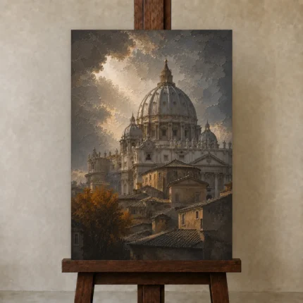 Premium Wall Art Dikey Html Edition – CP-IT-RG-V-003 displayed on a studio easel