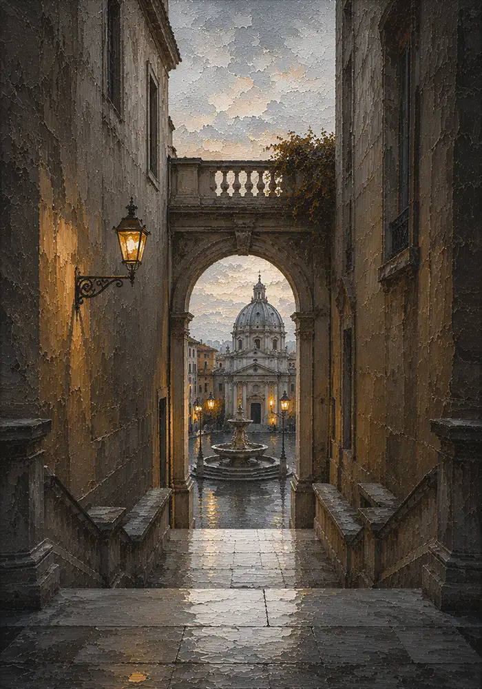 Roman Passage Rome Wall Art Roman Travertine Art Print