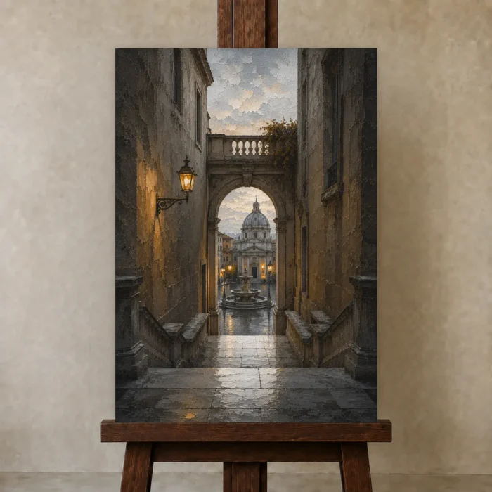 Premium Wall Art Dikey Html Edition – CP-IT-RG-V-004 displayed on a studio easel