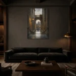 Premium Wall Art Dikey Html Edition – CP-IT-RG-V-004 shown in a warm modern interior