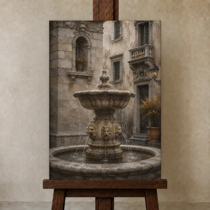 Premium Wall Art Dikey Html Edition – CP-IT-RG-V-005 displayed on a studio easel