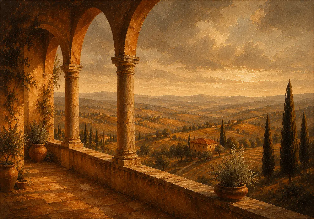 Tuscan Expanse Tuscany Wall Art Tuscan Umber Art Print