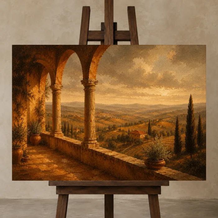 Premium Wall Art Yatay Html Edition – CP-IT-TGH-H-005 displayed on a studio easel