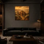 Premium Wall Art Kare Html Edition – CP-IT-TGH-S-002 shown in a warm modern interior