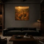 Premium Wall Art Kare Html Edition – CP-IT-TGH-S-003 shown in a warm modern interior