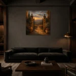 Premium Wall Art Kare Html Edition – CP-IT-TGH-S-004 shown in a warm modern interior