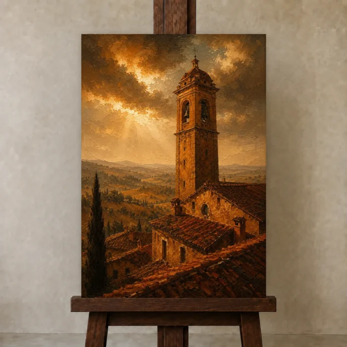 Premium Wall Art Dikey Html Edition – CP-IT-TGH-V-003 displayed on a studio easel