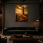 Premium Wall Art Dikey Html Edition – CP-IT-TGH-V-003 shown in a warm modern interior