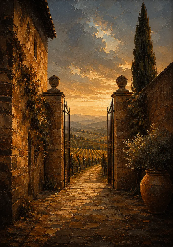 Tuscan Passage Tuscany Wall Art Tuscan Umber Art Print