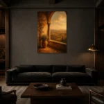 Premium Wall Art Dikey Html Edition – CP-IT-TGH-V-005 shown in a warm modern interior