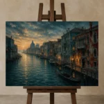 Premium Wall Art Yatay Html Edition – CP-IT-VN-H-002 displayed on a studio easel