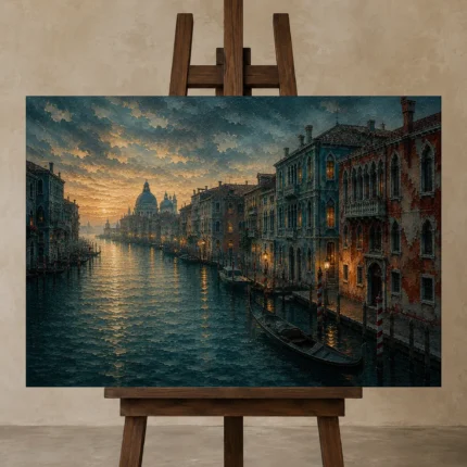 Premium Wall Art Yatay Html Edition – CP-IT-VN-H-002 displayed on a studio easel