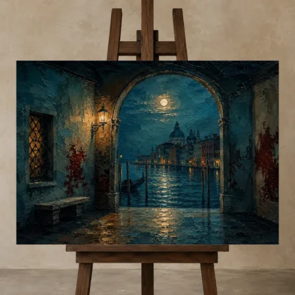 Premium Wall Art Yatay Html Edition – CP-IT-VN-H-004 displayed on a studio easel