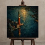 Premium Wall Art Kare Html Edition – CP-IT-VN-S-003 displayed on a studio easel