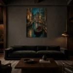 Premium Wall Art Dikey Html Edition – CP-IT-VN-V-001 shown in a warm modern interior