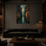 Premium Wall Art Dikey Html Edition – CP-IT-VN-V-002 shown in a warm modern interior