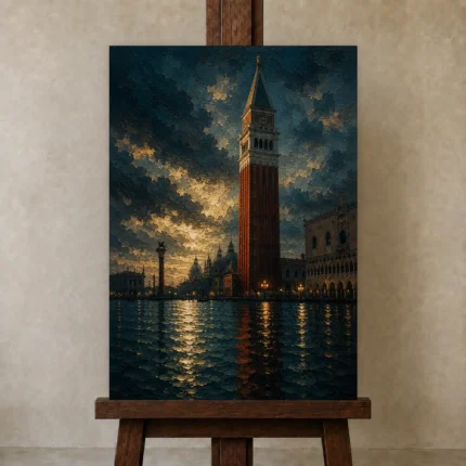 Premium Wall Art Dikey Html Edition – CP-IT-VN-V-003 displayed on a studio easel
