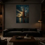 Premium Wall Art Dikey Html Edition – CP-IT-VN-V-003 shown in a warm modern interior